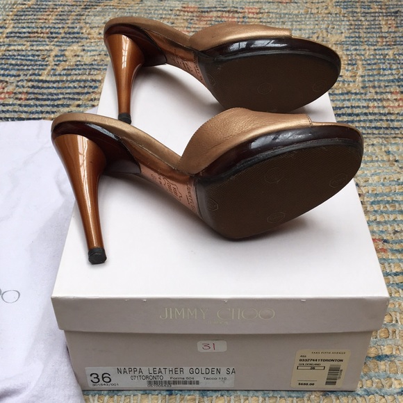 Jimmy choo golden sand mule heels - Picture 7 of 8